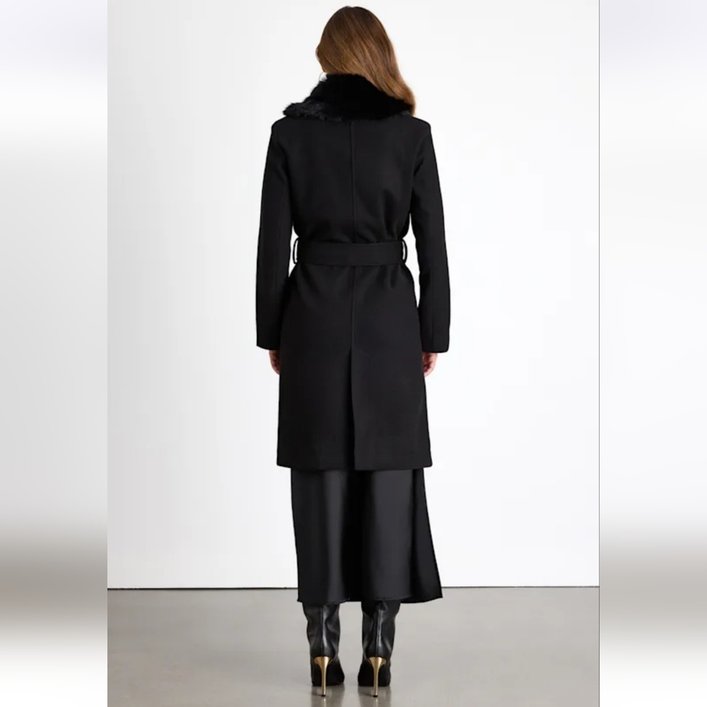 Lulus Cantrell Black Double-Breasted Faux Fur Coat - Picture 5 of 5